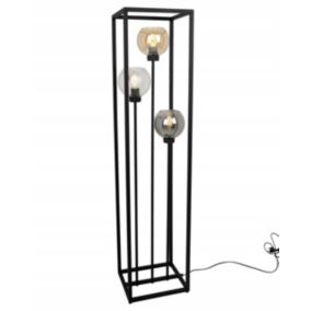 Lampa podłogowa stojąca Light Home LH Haga Cage 3x E27 60W klosz okrągły podstawa czarna 1szt.