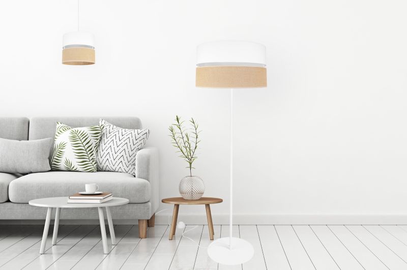 Lampa podłogowa stojąca Light Home LH Juta 1x E27 60W 40cm metal biały 1szt.