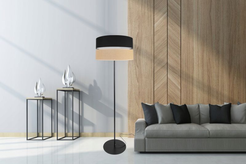 Lampa podłogowa stojąca Light Home LH Juta 1x E27 60W 40cm metal czarny 1szt.