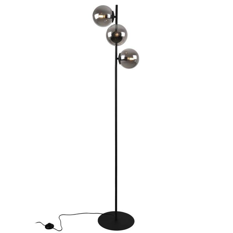 Lampa podłogowa stojąca Light Home LH Siena 3x E27 60W czarny klosz grafitowy 1szt.