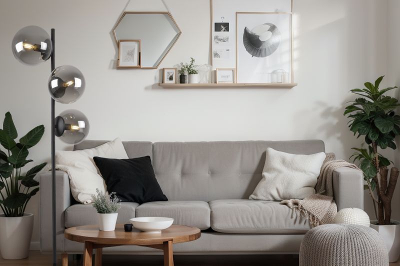 Lampa podłogowa stojąca Light Home LH Siena 3x E27 60W czarny klosz grafitowy 1szt.