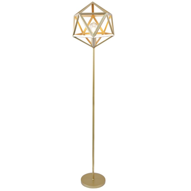 Stojací stojací lampa Polux Denmark, zlatá, 1 x E27 x 20W, rozměry: 165 x 35 x 35 cm - 1 ks.