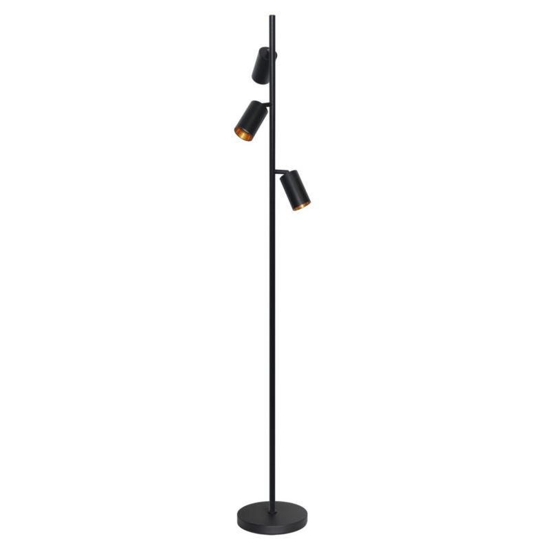 Stojací lampa Polux Maribel, černo-zlatá, 3 x GU10 x 12W, rozměry: 160 x 22 x 22 cm - 1 ks.