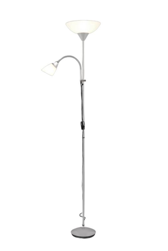 Stojací lampa RL Erzwo stříbrná a bílá 2 x E14 / E27 x 190W rozměry: 180 x 28 x 22,5 cm - 1 ks.