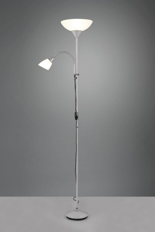 Stojací lampa RL Erzwo stříbrná a bílá 2 x E14 / E27 x 190W rozměry: 180 x 28 x 22,5 cm - 1 ks.