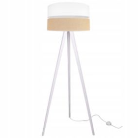 Lampa podłogowa stojąca trójnóg Light Home LH Juta 1x E27 60W 45cm drewno biały 1szt.