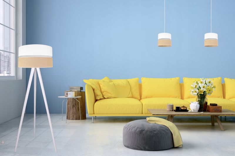 Lampa podłogowa stojąca trójnóg Light Home LH Juta 1x E27 60W 45cm drewno biały 1szt.
