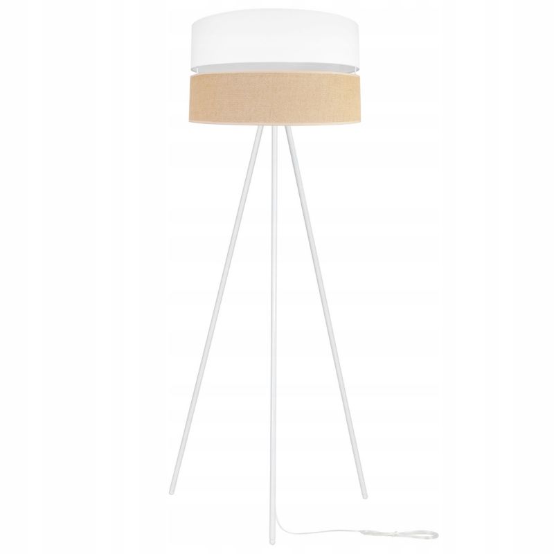 Lampa podłogowa stojąca trójnóg Light Home LH Juta 1x E27 60W 45cm metal biały 1szt.