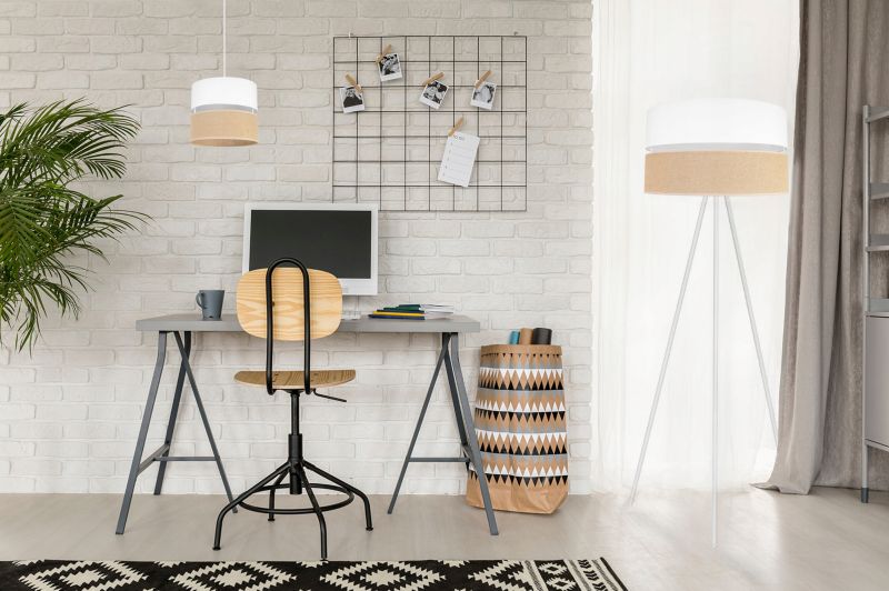 Lampa podłogowa stojąca trójnóg Light Home LH Juta 1x E27 60W 45cm metal biały 1szt.