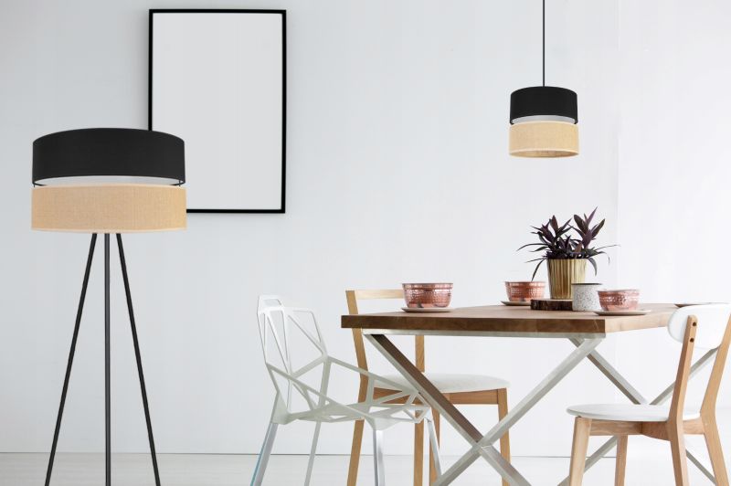 Lampa podłogowa stojąca trójnóg Light Home LH Juta 1x E27 60W 45cm metal czarny 1szt.