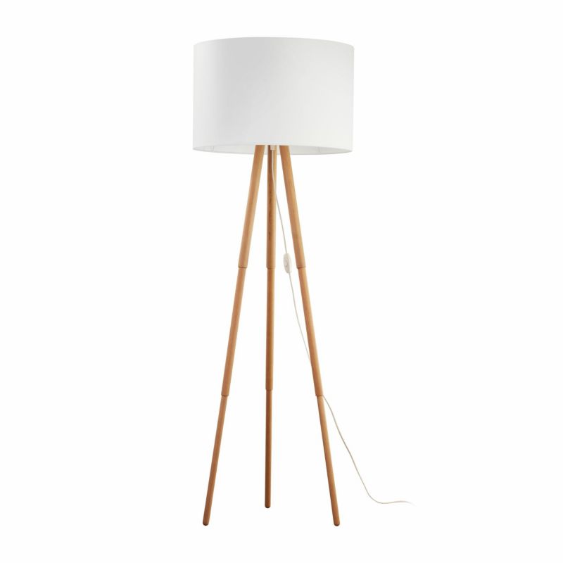 Lampa Podłogowa TOKYO TK Lighting Biały Sosna 1xE27 h148 cm 1szt.