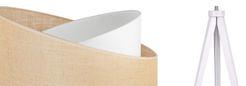 Lampa podłogowa trójnóg Light Home LH Juta Drewno 1x E27 60W nogi grube biały/naturalny 1szt.