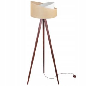 Lampa podłogowa trójnóg Light Home LH Juta Drewno 1x E27 60W nogi grube brązowy 1szt.
