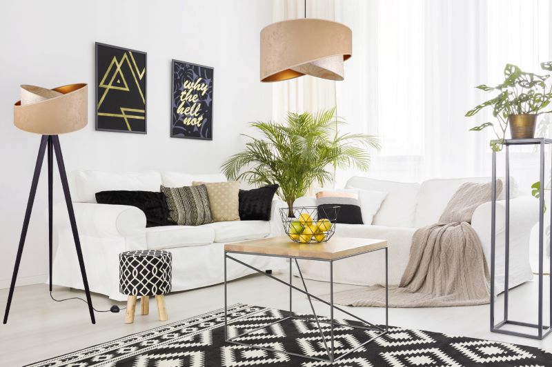 Lampa podłogowa trójnóg Light Home LH Werona Drewno 1x E27 60W beż/czarny 1szt.