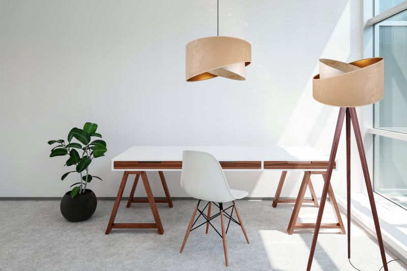 Lampa podłogowa trójnóg Light Home LH Werona Drewno 1x E27 60W beż/palisander 1szt.