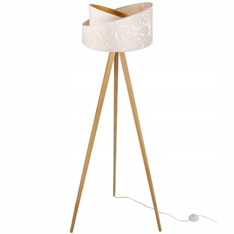 Lampa podłogowa trójnóg Light Home LH Werona Drewno 1x E27 60W ecru/naturalny 1szt.