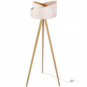 Lampa podłogowa trójnóg Light Home LH Werona Drewno 1x E27 60W ecru/naturalny 1szt.