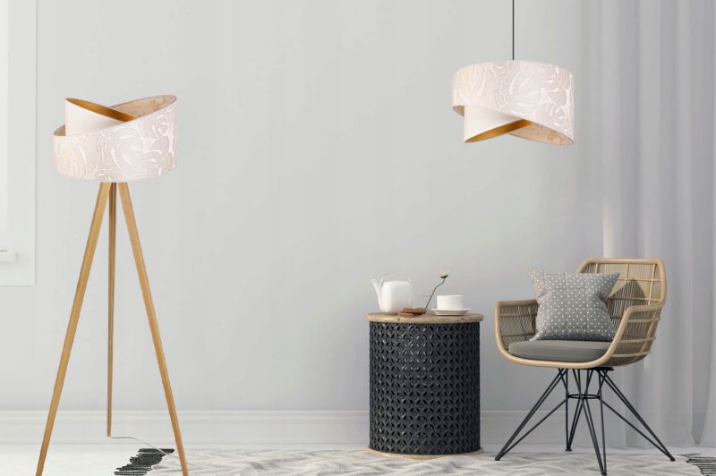 Lampa podłogowa trójnóg Light Home LH Werona Drewno 1x E27 60W ecru/naturalny 1szt.