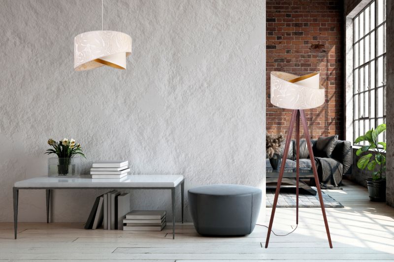 Lampa podłogowa trójnóg Light Home LH Werona Drewno 1x E27 60W ecru/palisander 1szt.