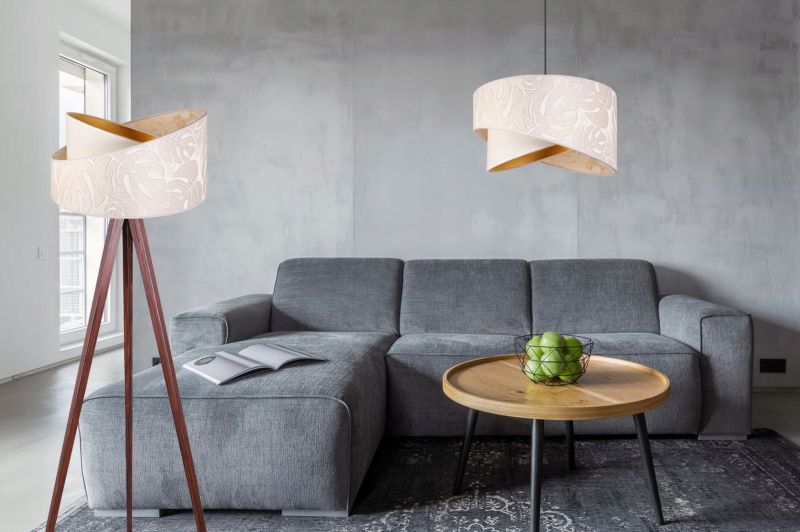 Lampa podłogowa trójnóg Light Home LH Werona Drewno 1x E27 60W ecru/palisander 1szt.