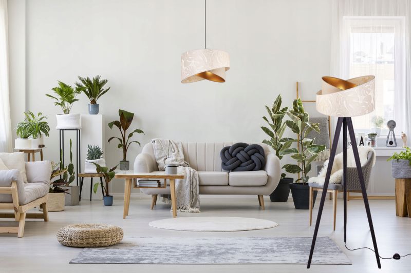 Lampa podłogowa trójnóg Light Home LH Werona Drewno 1x E27 60W kremowy/czarny 1szt.