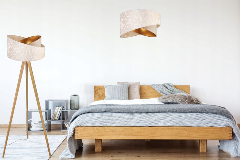 Lampa podłogowa trójnóg Light Home LH Werona Drewno 1x E27 60W kremowy/naturalny 1szt.