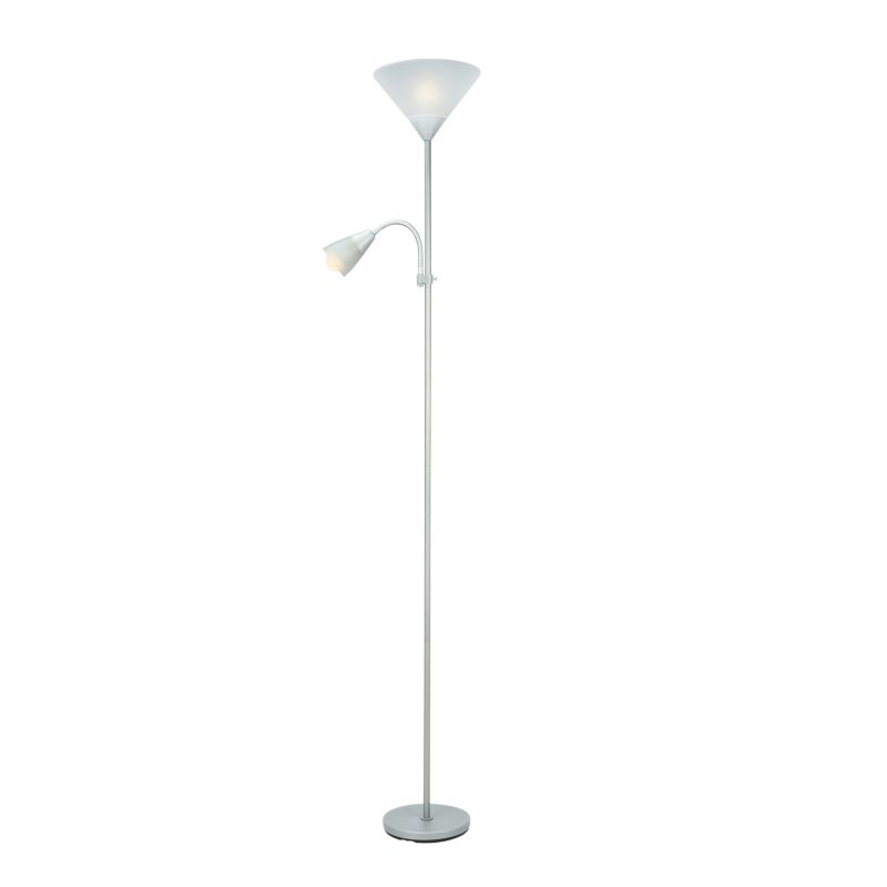E27 E14 stříbrná stojací lampa.