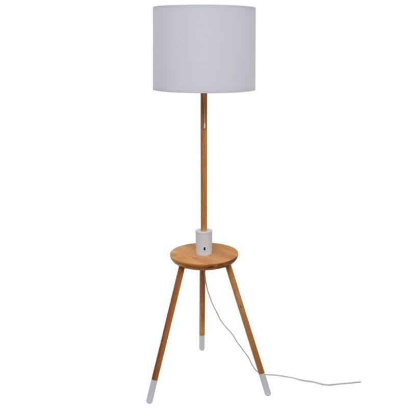 Lampa podłogowa GoodHome Bontioli 1-punktowa E27 natural / biała