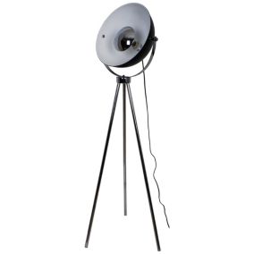 Lampa podłogowa GoodHome Selinda 1-punktowa E27 chrom / czarna