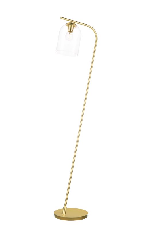 Lampa podłogowa GoodHome Thestias 1-punktowa E27 transparentna / mosiądz