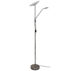 Lampa podłogowa LED GoodHome Picrite szczotkowany chrom