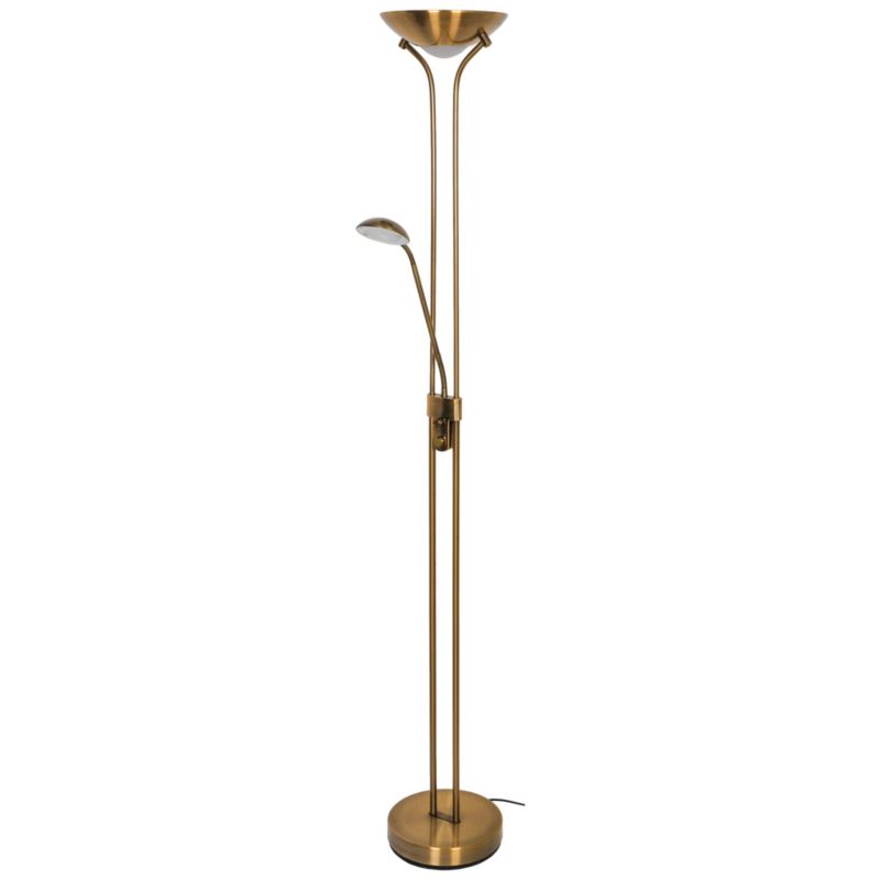 GoodHome Pulmoz LED stojací lampa, mosaz.