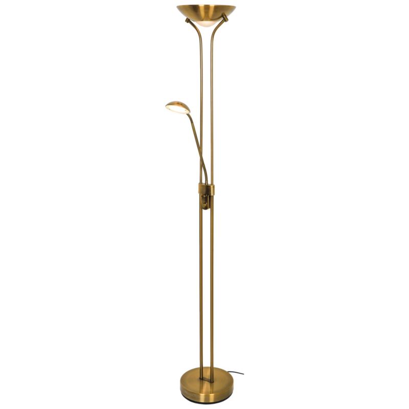 GoodHome Pulmoz LED stojací lampa, mosaz.
