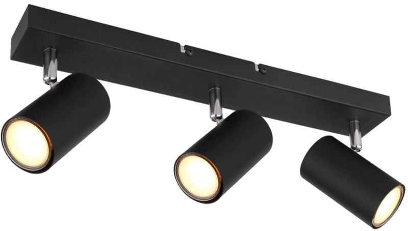 Lampa podsufitowa Globo Lighting Robby 3x35W czarny/chrom GU10 IP20 metalowa 1 szt.