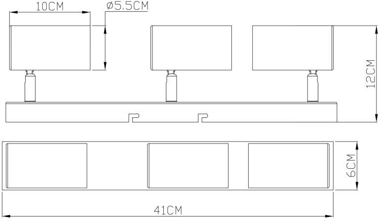 Lampa podsufitowa Globo Lighting Robby 3x35W czarny/chrom GU10 IP20 metalowa 1 szt.
