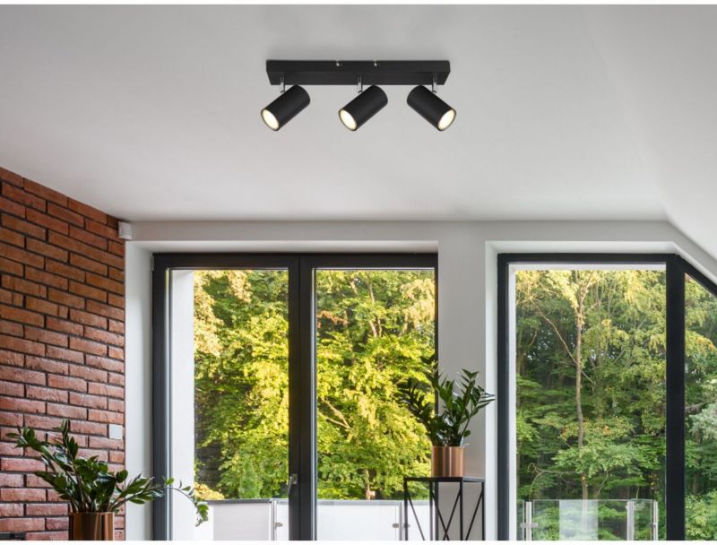 Lampa podsufitowa Globo Lighting Robby 3x35W czarny/chrom GU10 IP20 metalowa 1 szt.
