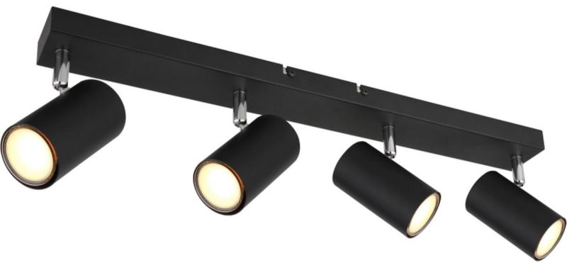 Lampa podsufitowa Globo Lighting Robby 4x35W czarny mat/chrom GU10 IP20, 1 szt.
