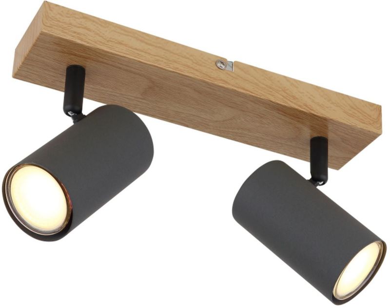 Lampa podsufitowa Globo Lighting Robby IP20 GU10 2x35W drewno-grafit 1 szt.