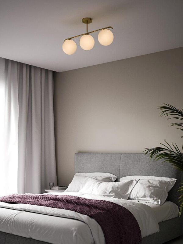 Lampa podsufitowa Nordlux Grant 3x25W E14 IP20 metal szkło biały mosiądz 1 szt.