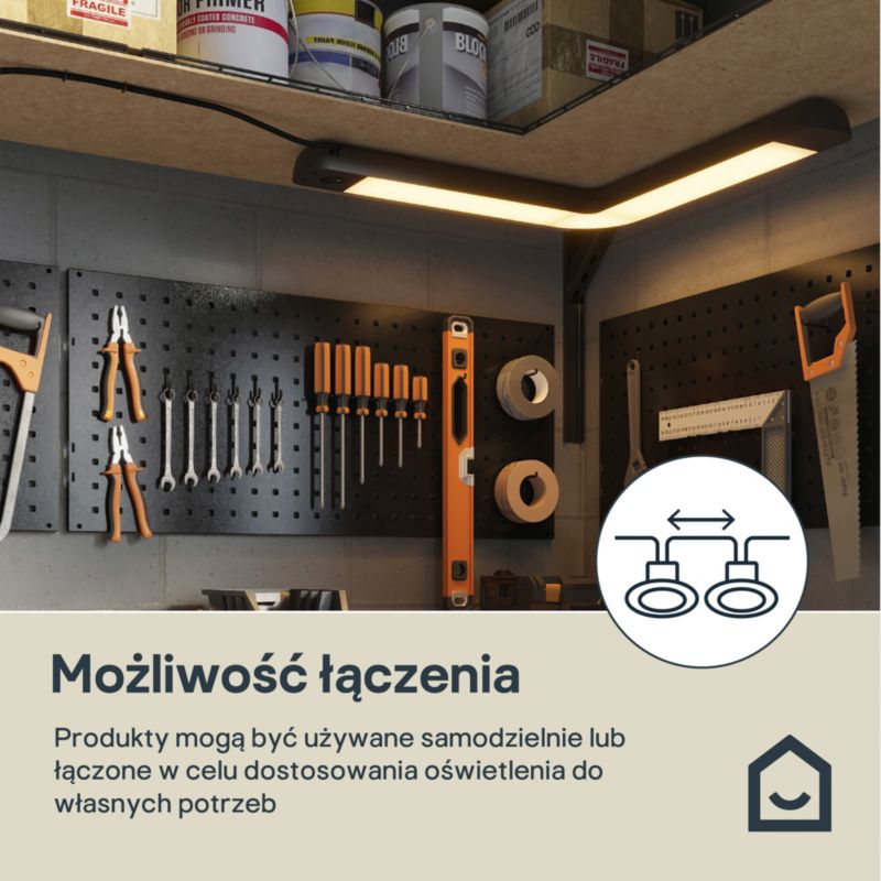 Lampa podszafkowa GoodHome Ingstad 760 lm CCT czarna
