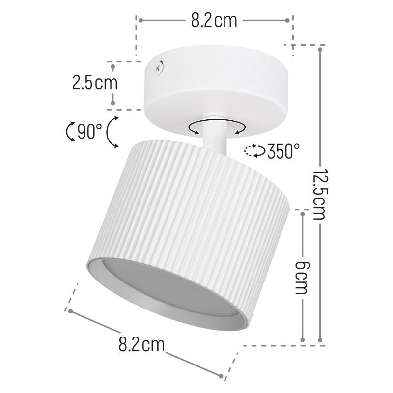 Lampa punktowa, DPM, 1 x GX53, biała, 1szt