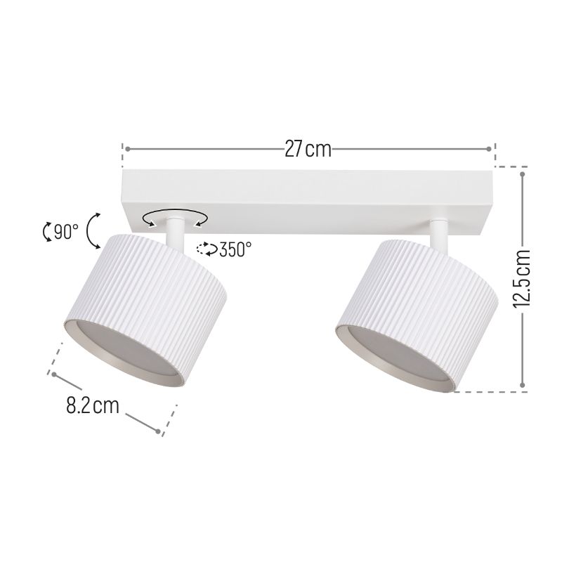 Lampa punktowa, DPM, 2 x GX53, biała, 1szt