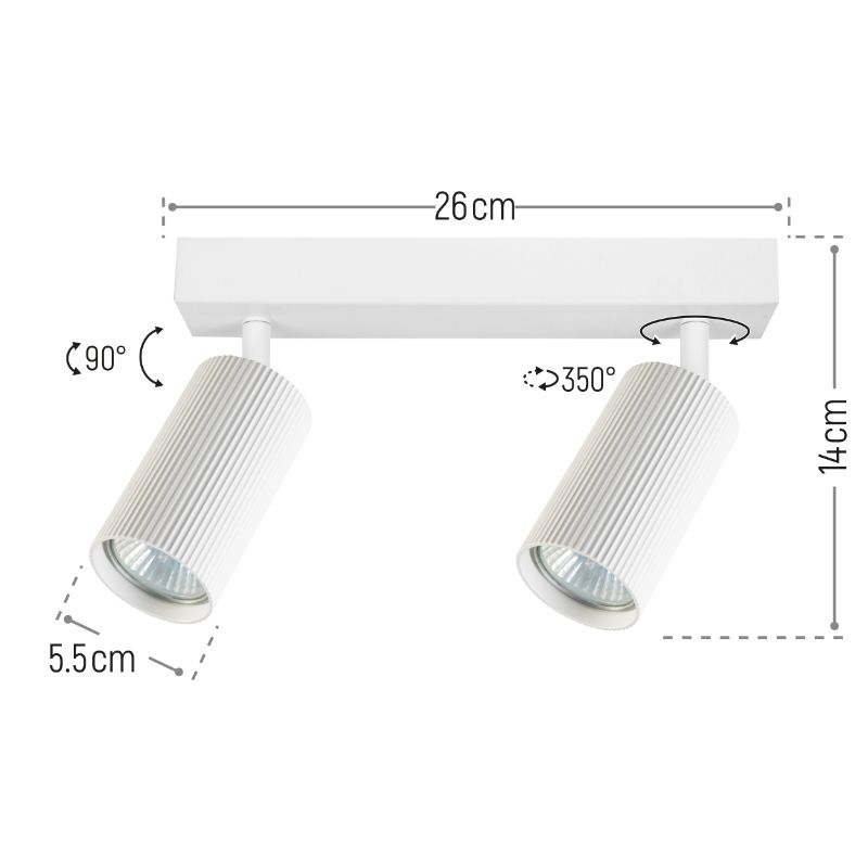 Lampa punktowa, DPM, 2xGU10, biała, 1 szt.