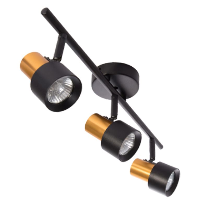 Lampa punktowa, DPM, 3xGU10, czarno-złota, 1szt