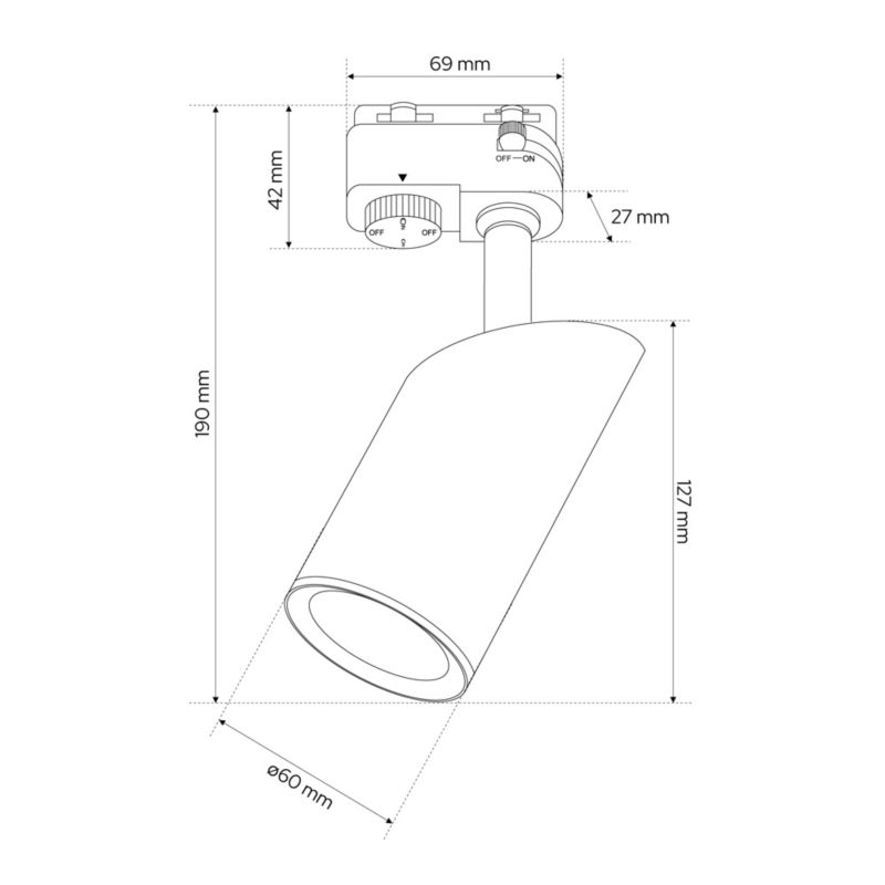 Lampa reflektor Edo na szynoprzewód Falga T White GU10 biała 1 szt.