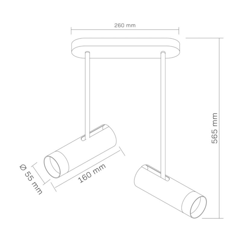 Lampa Sanico Goldlux PORTO 2xGU10 sufitowa czarna/złota IP20 - 1 szt.