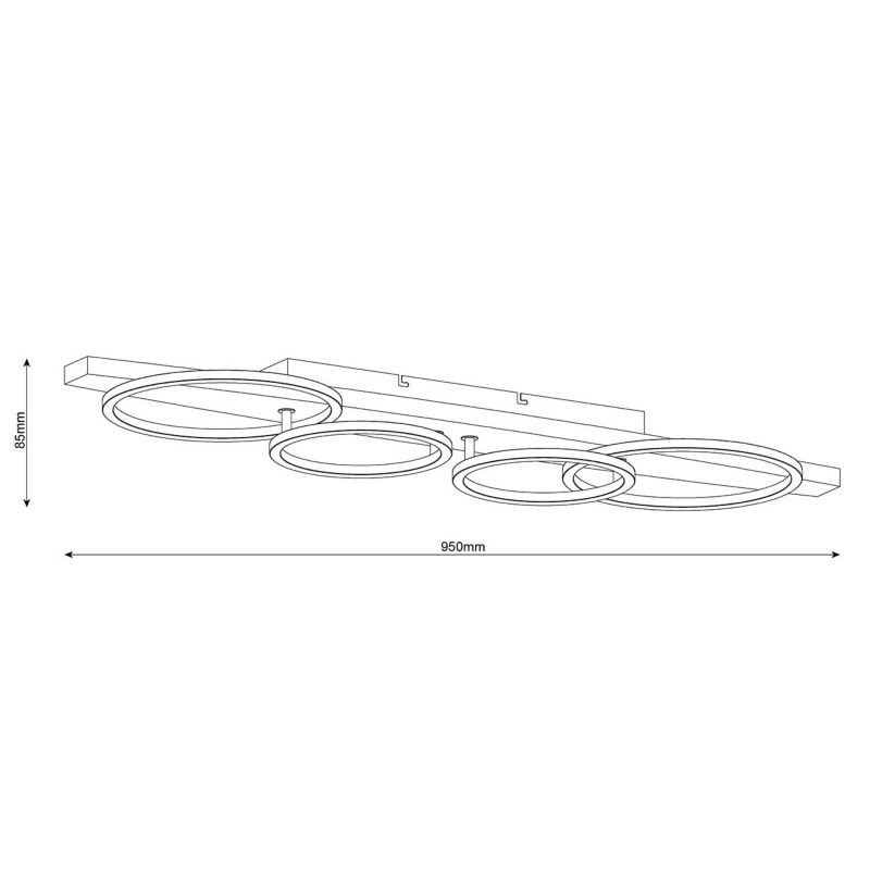 Lampa Sanico Goldlux sufitowa MELISA 4 LED 35W czarna 4000K IP20 - 1 szt.