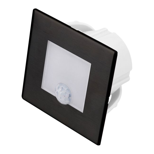 Lampa schodowa LED DPM 1,2 W 4000 K IP20 kwadratowa z czujnikiem ruchu czarny mat