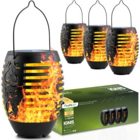 Lampa Solarna Lumiled Ogrodowa LED Wisząca Latarenka Płomień IP44 1800K 4 szt.