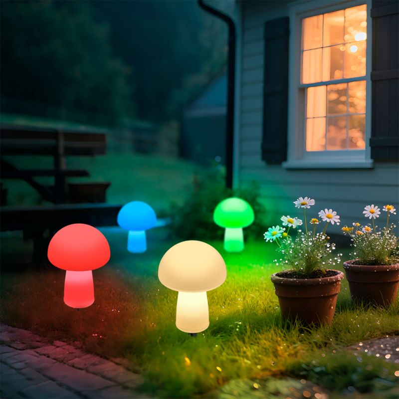 Lampa solarna Mushroom RGB IP44 biała